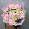 Букет_Букет из розовой гвоздики и ромашек