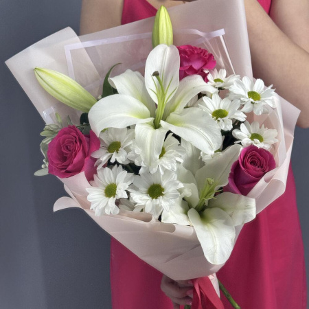 Букет_Букет с лилией и розой
