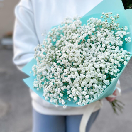 Букет_Монобукет из белой гипсофилы
